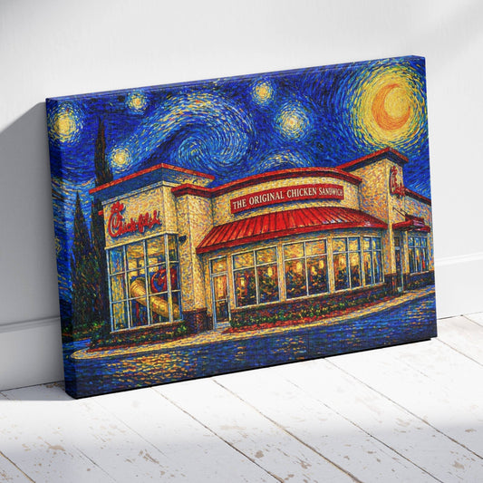 Midnight Chicken Run Canvas