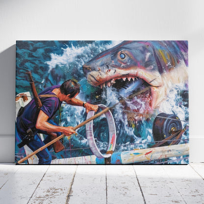 Jaws: Battle Scene Canvas