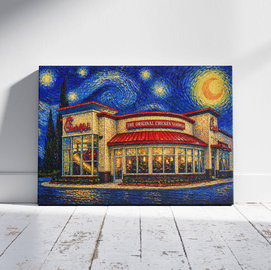 Midnight Chicken Run Canvas
