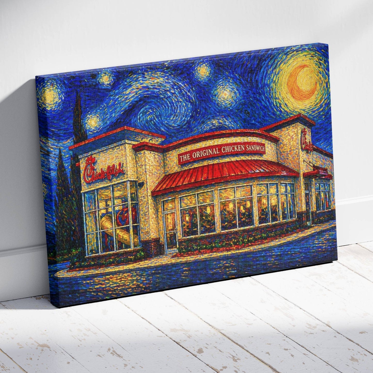 Midnight Chicken Run Canvas