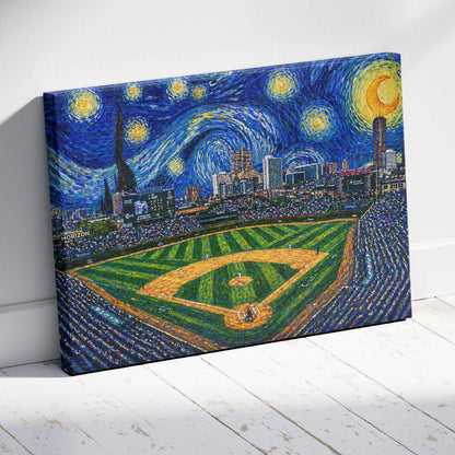 Wrigley Field Starry Night Canvas